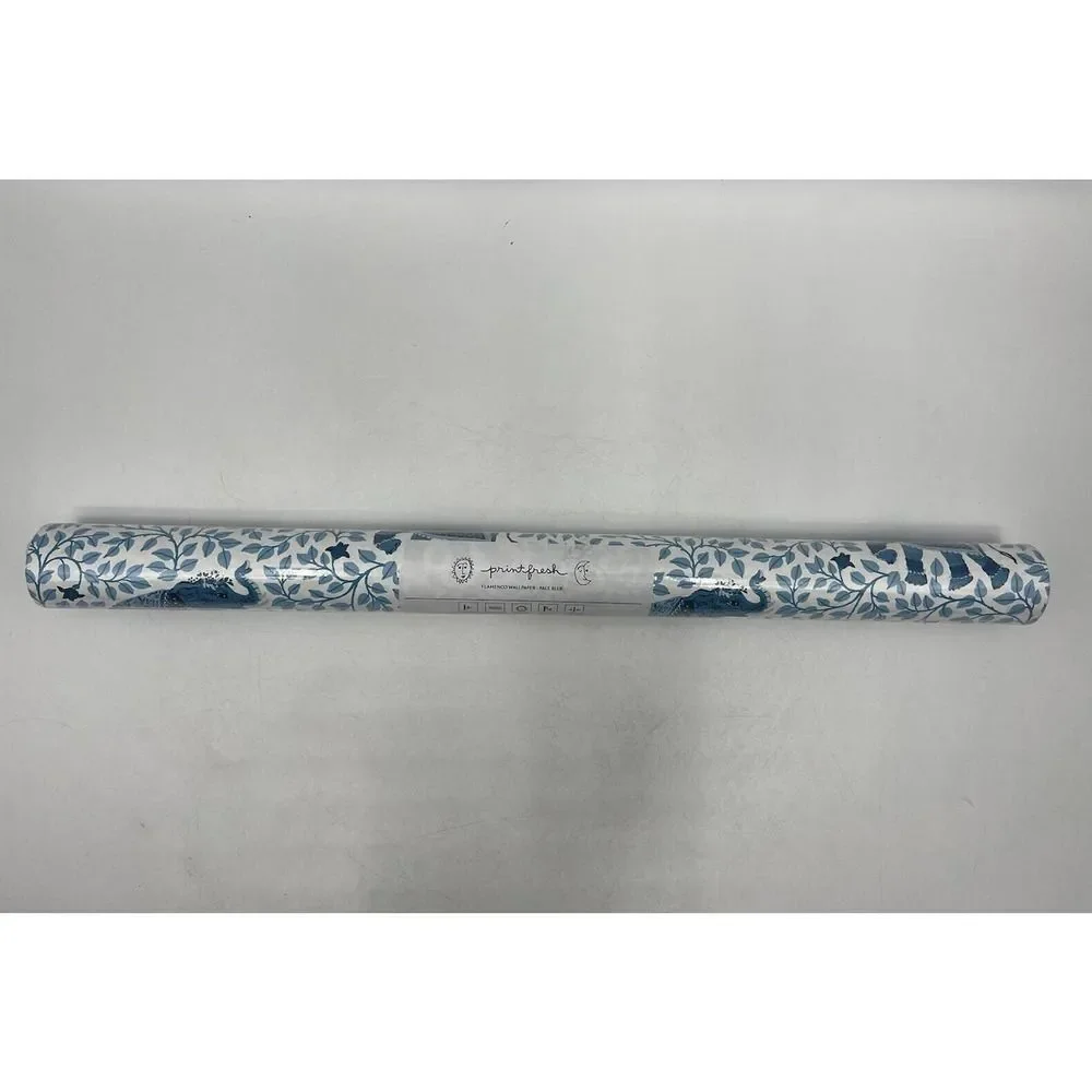 Anthropologie Printfresh Flamenco Wallpaper Single Roll Pale Blue